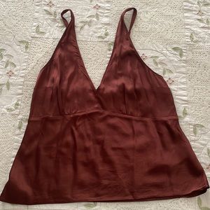 Brown silk blouse Abercrombie & Fitch